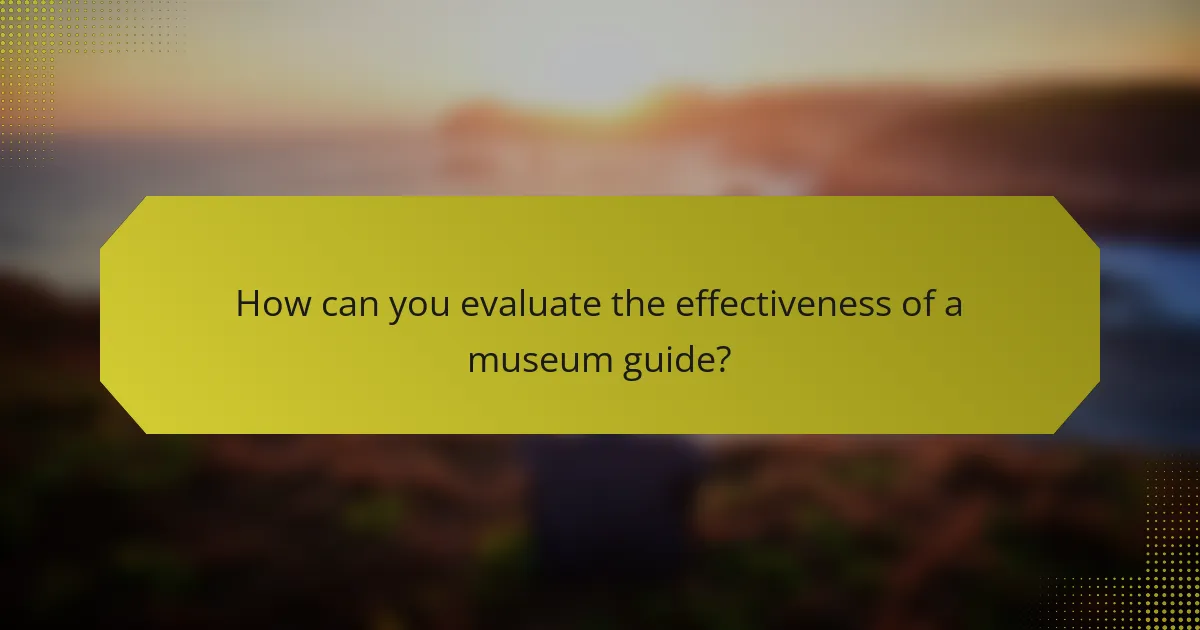 How can you evaluate the effectiveness of a museum guide?