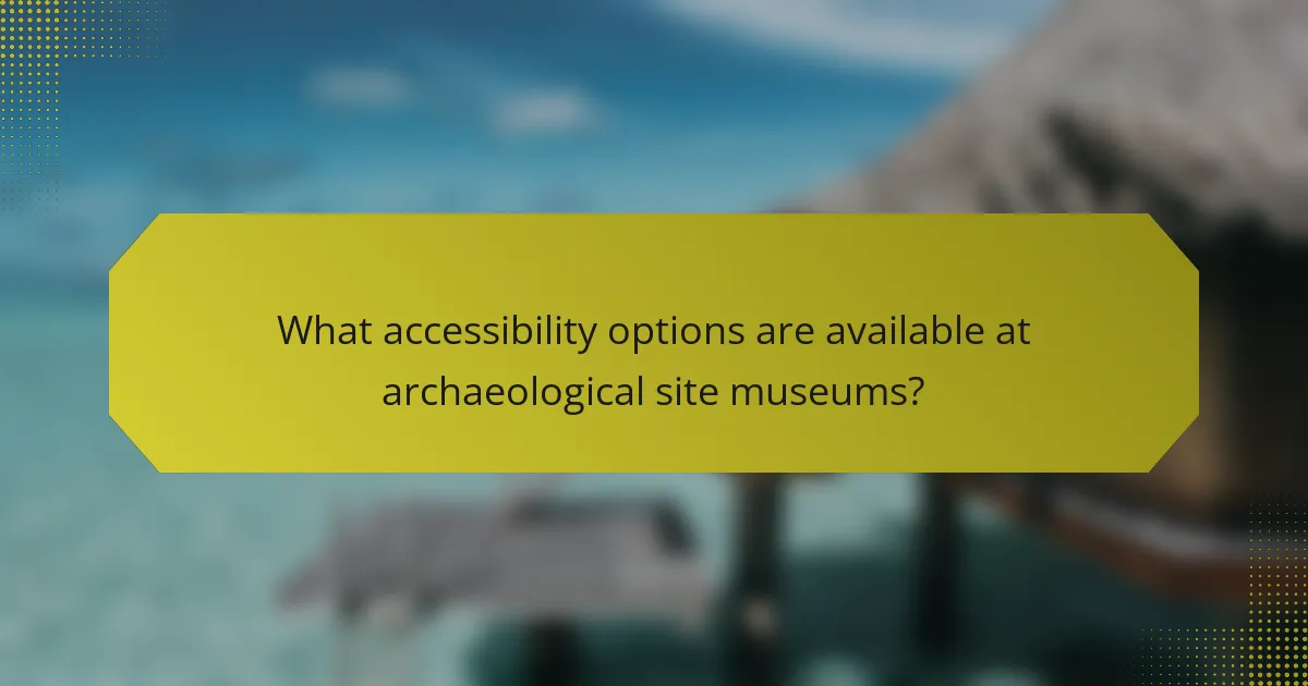 What accessibility options are available at archaeological site museums?
