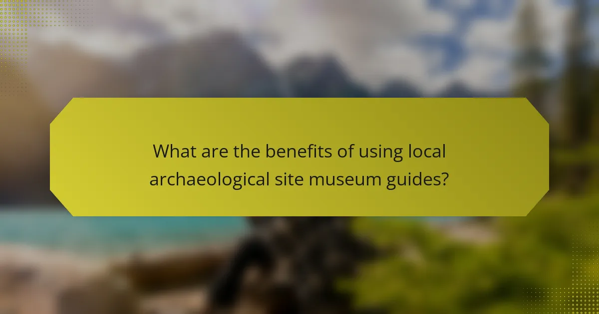 What are the benefits of using local archaeological site museum guides?