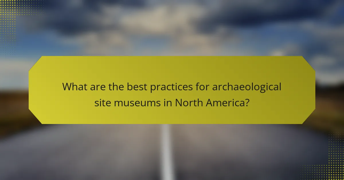 What are the best practices for archaeological site museums in North America?