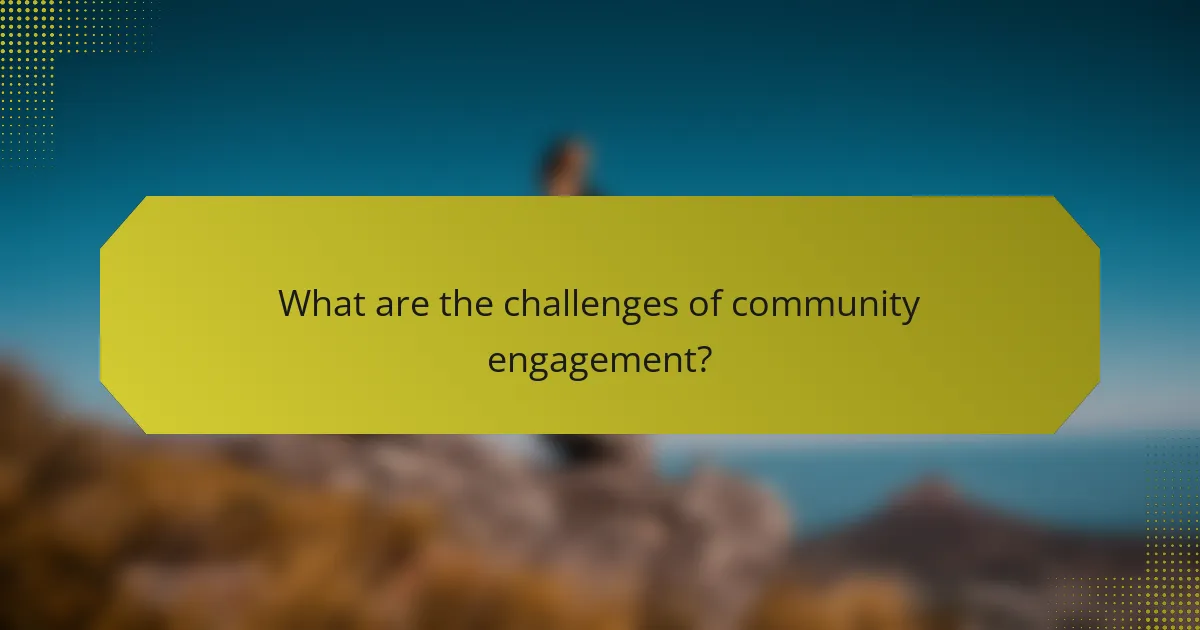 What are the challenges of community engagement?