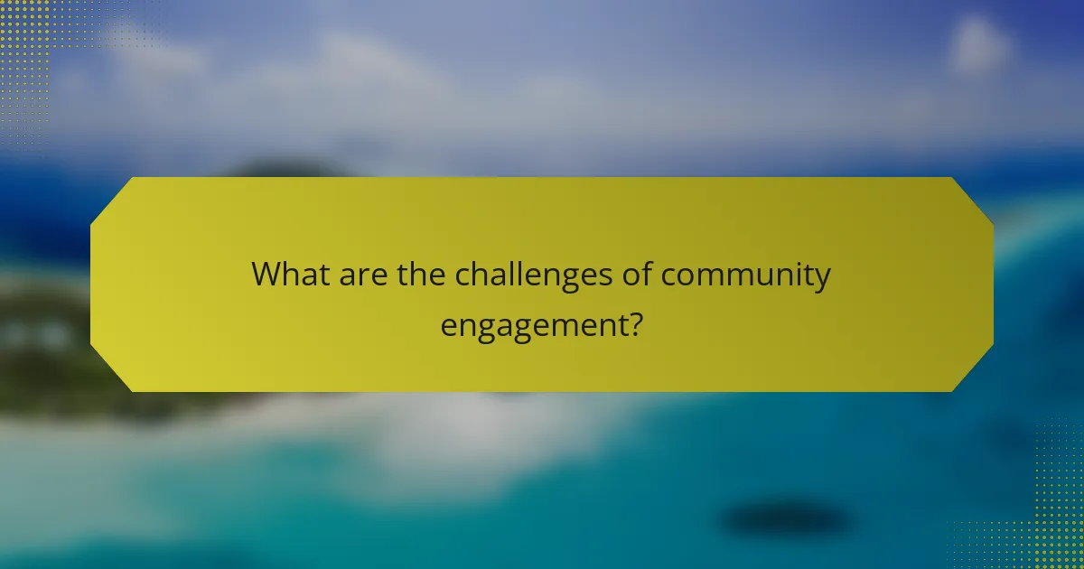 What are the challenges of community engagement?