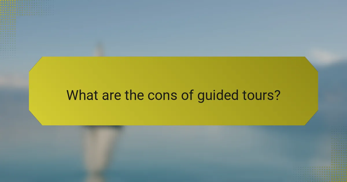 What are the cons of guided tours?