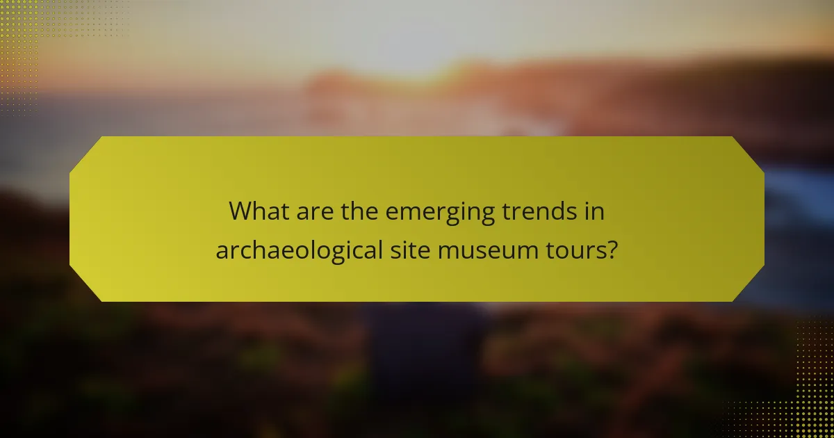 What are the emerging trends in archaeological site museum tours?