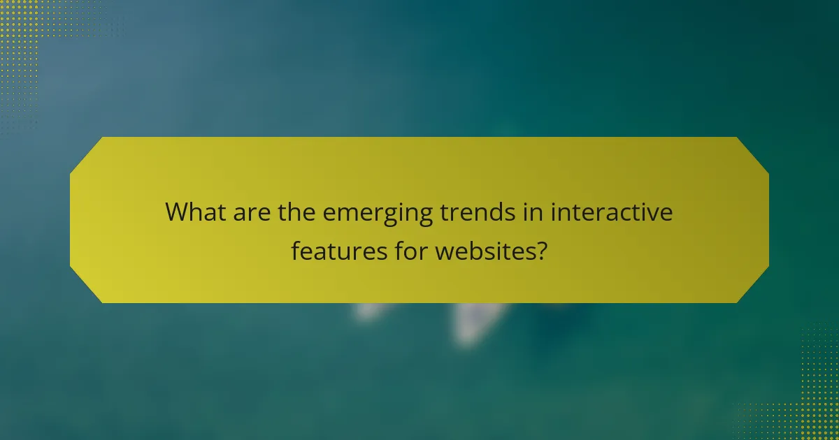 What are the emerging trends in interactive features for websites?