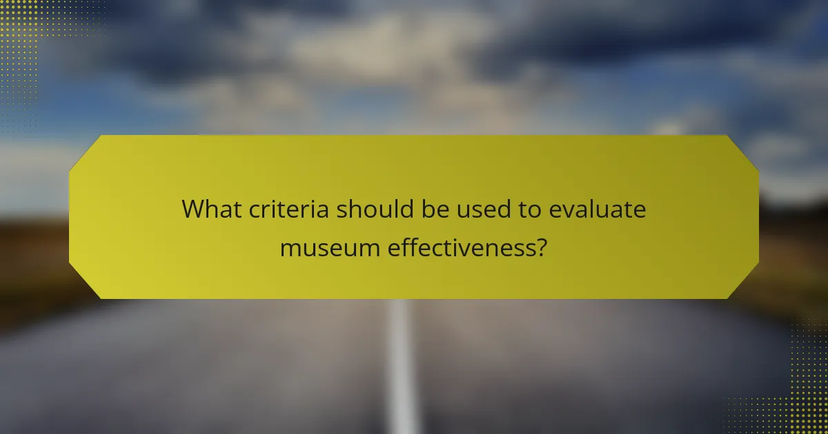 What criteria should be used to evaluate museum effectiveness?