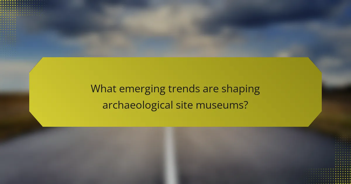 What emerging trends are shaping archaeological site museums?